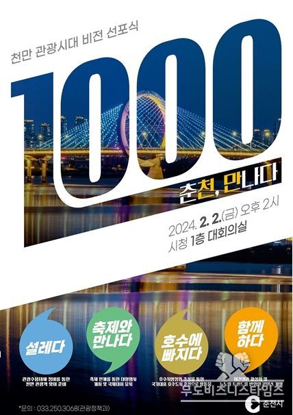춘천시, 관광객 1,000만 명 시대 연다